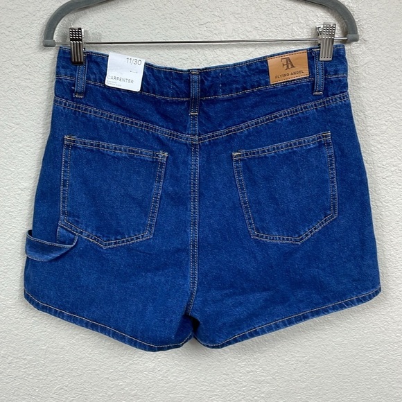 NWT Flying Angel Carpenter Denim Jean Shorts High Rise Sz 11 30 - Picture 5 of 12